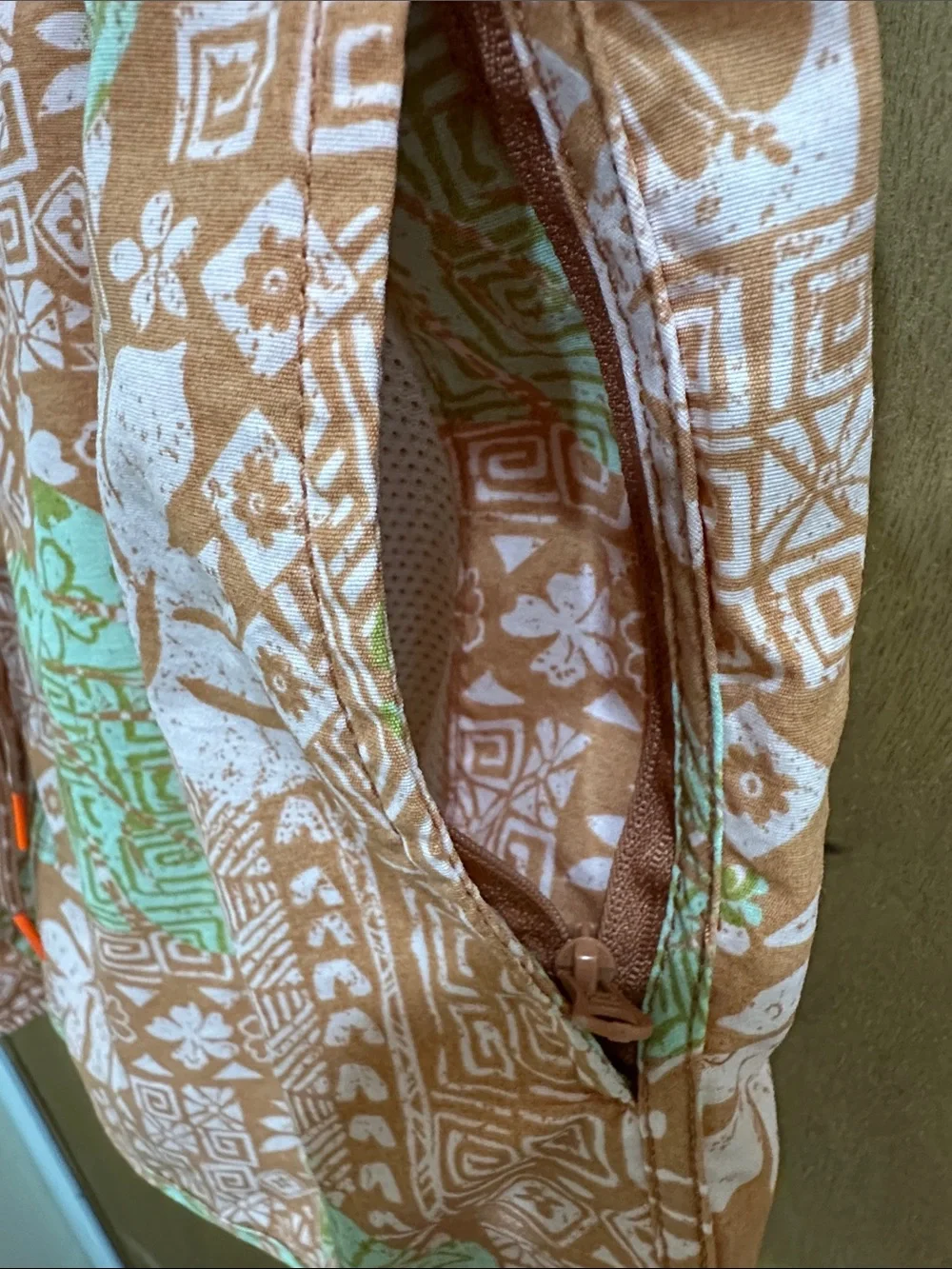 Billabong Orange and Mint Floral Elastic-Waist Women’s Shorts